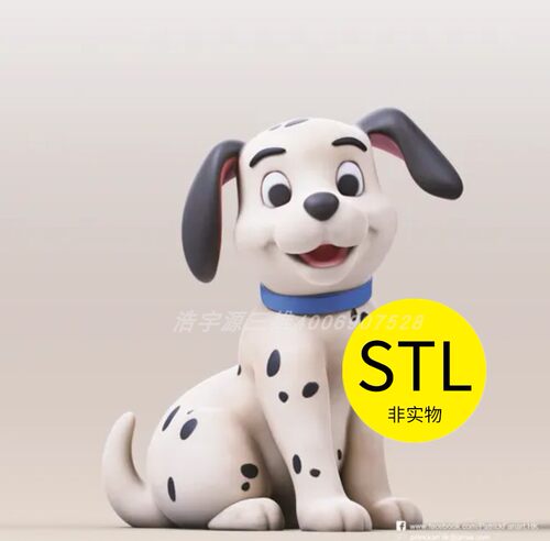 宠物斑点狗3D打印模型素材手办雕刻图纸