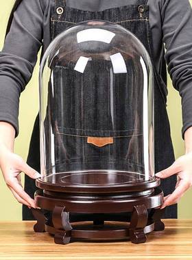 大号透明玻璃罩高档工艺礼品摆饰陈列摆件佛像珠宝展示罩蛋糕模型