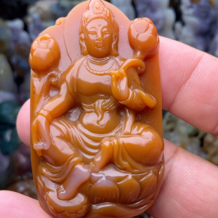 天然巴西玛瑙渡母吊坠