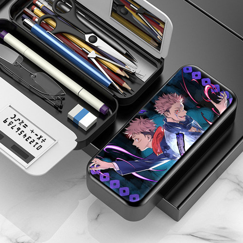 咒术回战虎杖悠仁宿傩周边文具盒小学生铅笔盒笔袋双层大容量笔盒