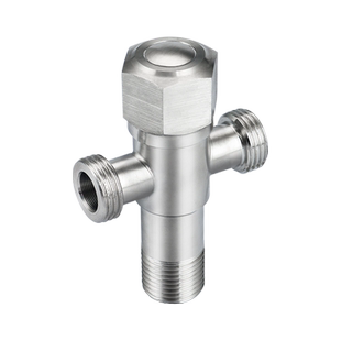 304不锈钢三通角阀一进二出 4分冷热开关龙头马桶阀门双出水两用