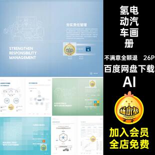 环保氢能源科技电动汽车公司企业宣传画册手册排版AI设计素材模板