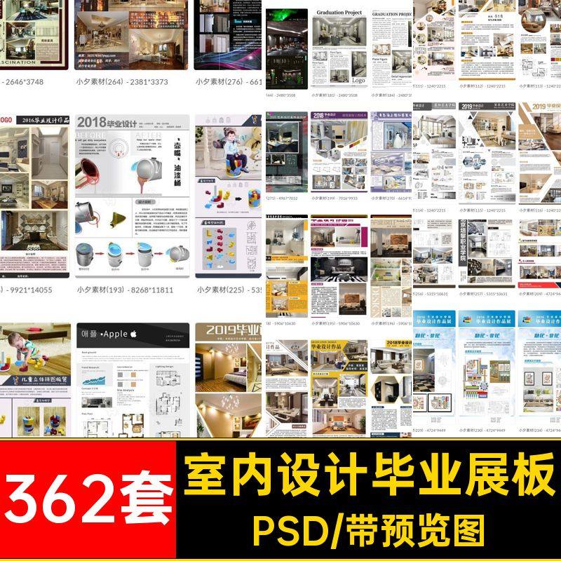 362套毕业设计展板分层画册PSD模板排版排版毕业设计展板毕业设计