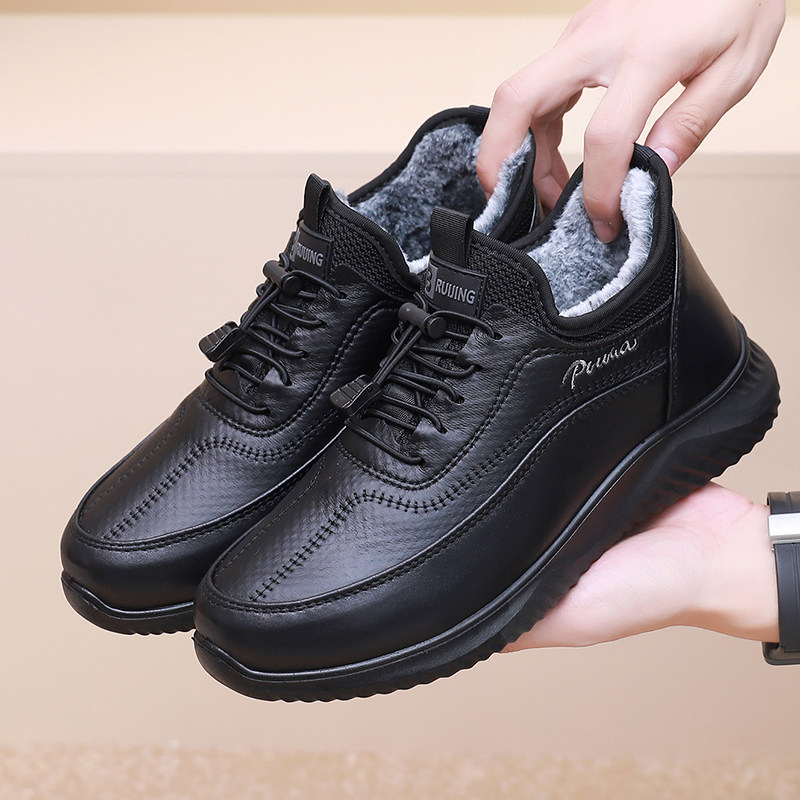 老北京男加绒保暖防滑软底棉鞋