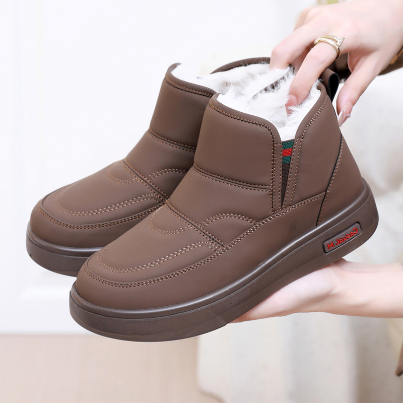 冬季加绒保暖防滑防水妈妈短靴