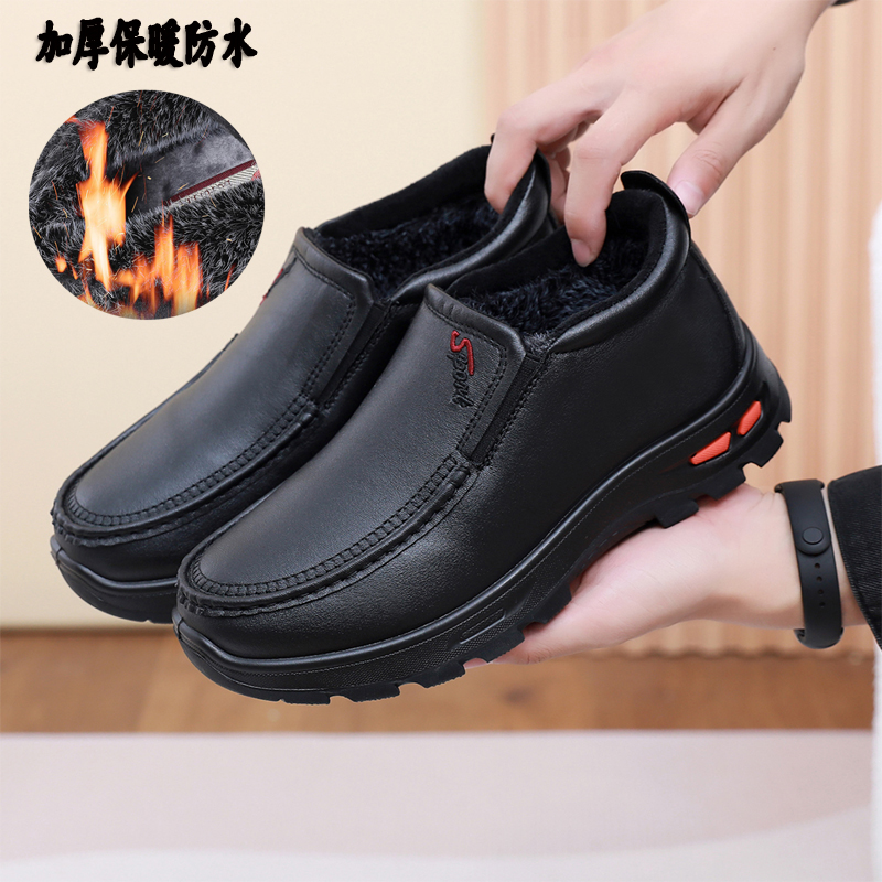 老北京布鞋男冬季加绒加厚保暖