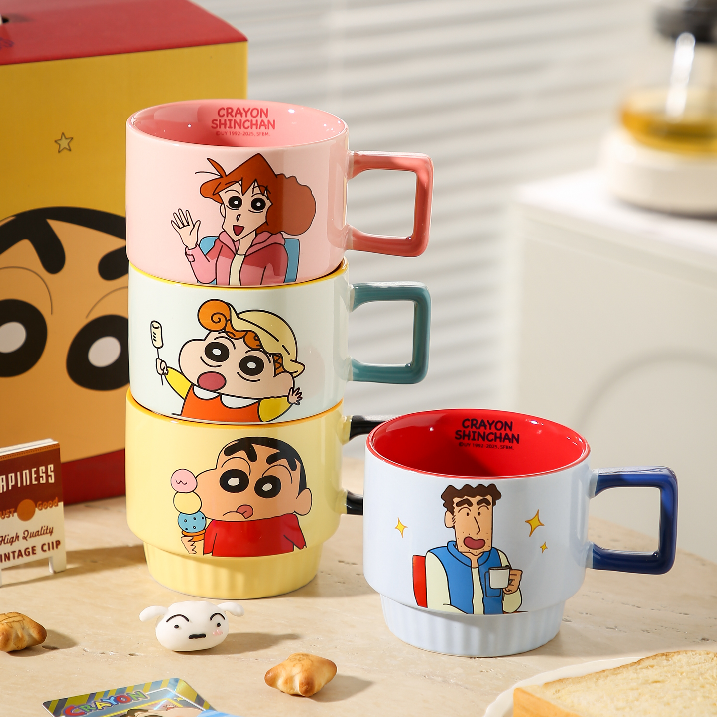 蜡笔小新陶瓷叠叠杯马克杯乔迁礼