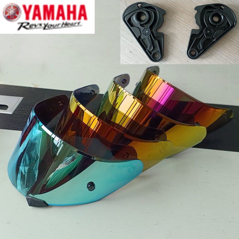 YAMAHA雅马哈碳纤维全盔头盔底座/下巴托/镜片透明镀蓝镀金