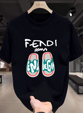 FD家重磅美式潮牌情侣宽松圆领半袖双纱精梳纯棉短袖男士t恤260g