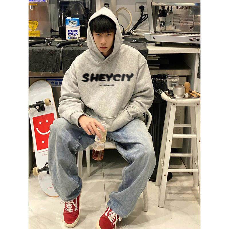 美式复古重磅oversize连帽衫卫衣男生2025春秋新款高街潮ins外套