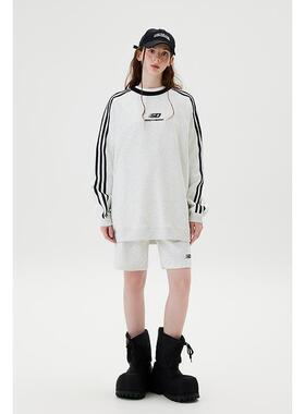 SDDANEROG 国潮美式字母加绒圆领卫衣男女春秋潮牌情侣织带上衣