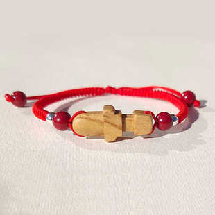 天然桃木手链红绳脚链朱砂手串女士婴儿童宝宝随身携带宝剑小挂件