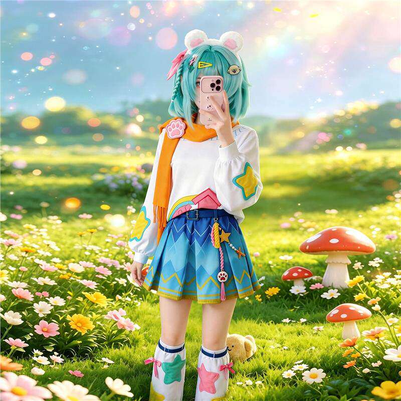 可爱动漫风少女Cosplay套