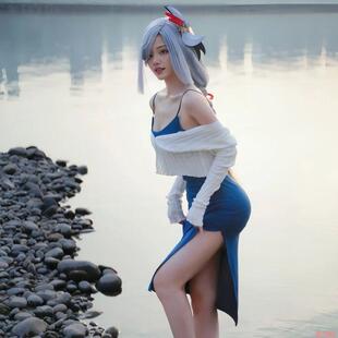 原神申鹤cos服游戏动漫角色扮演服礼服裙吊带长裙针织开衫套装女