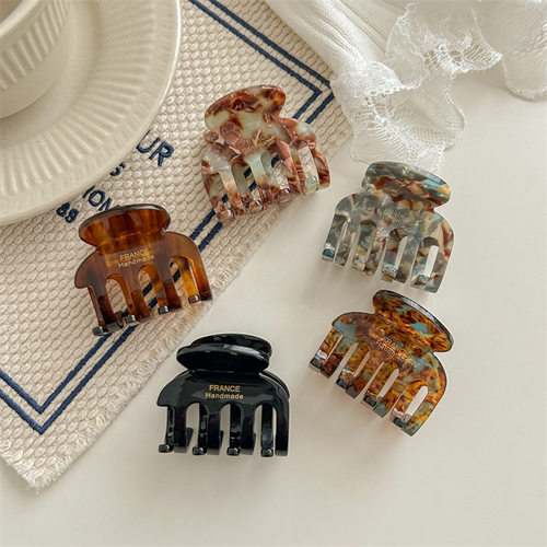 醋酸小号抓夹女后脑勺鲨鱼夹马尾夹法式复古感半扎发头发卡子