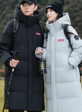 现货冬季新款过膝连帽中长款男女同款棉服2026年加厚保暖时尚情侣