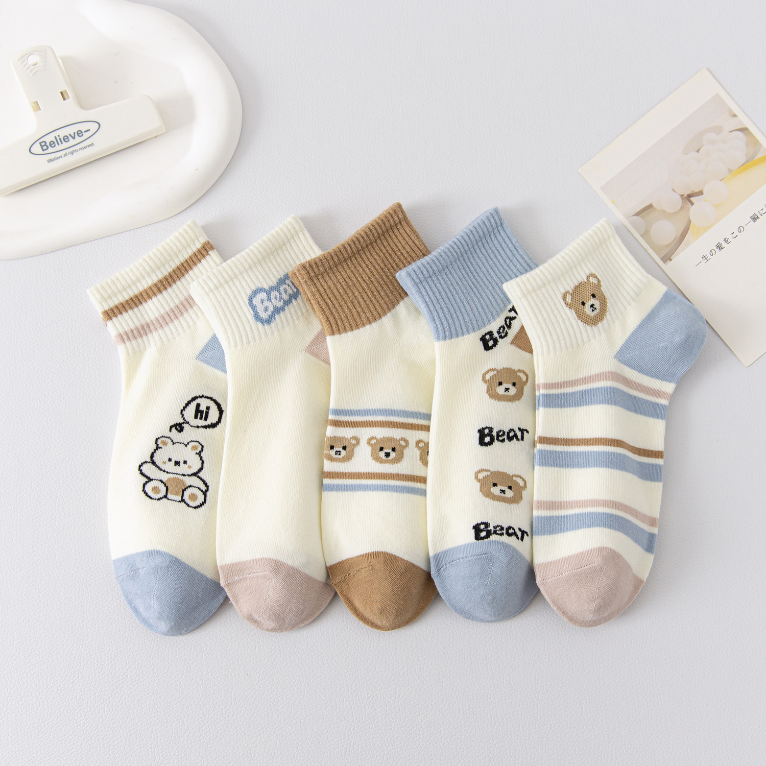 日本品质10双春夏袜子女短袜运动黑色日系可爱卡通棉袜低帮学院风