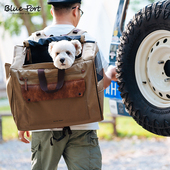 BluePort复古双肩狗狗背包大容量便携法斗柯基腊肠犬通风宠物猫包