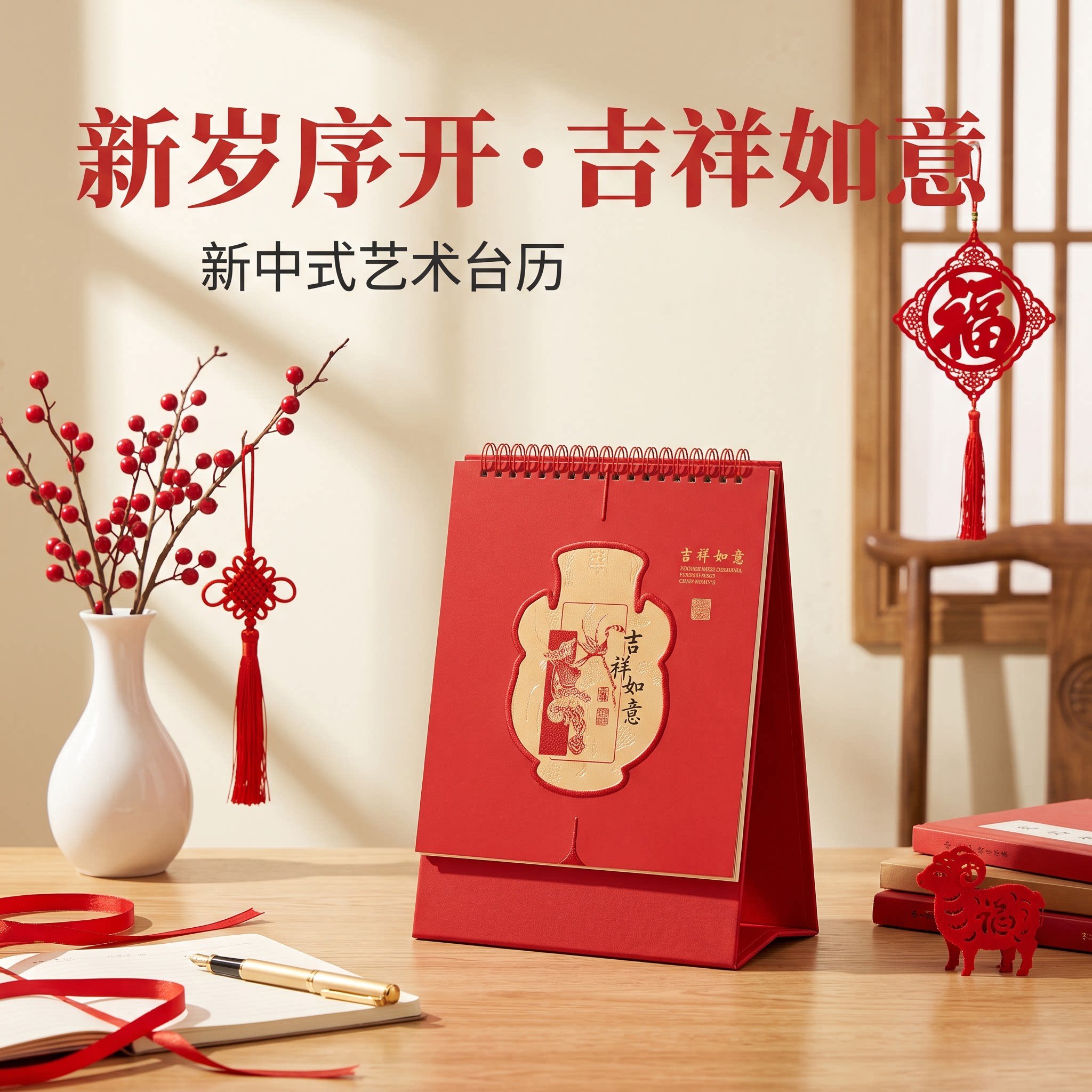 2027年台历创意纸质立体日历个性工艺摆件摆台办公桌书房客厅装饰新年礼物公司企业商务定制定做原创简约复古
