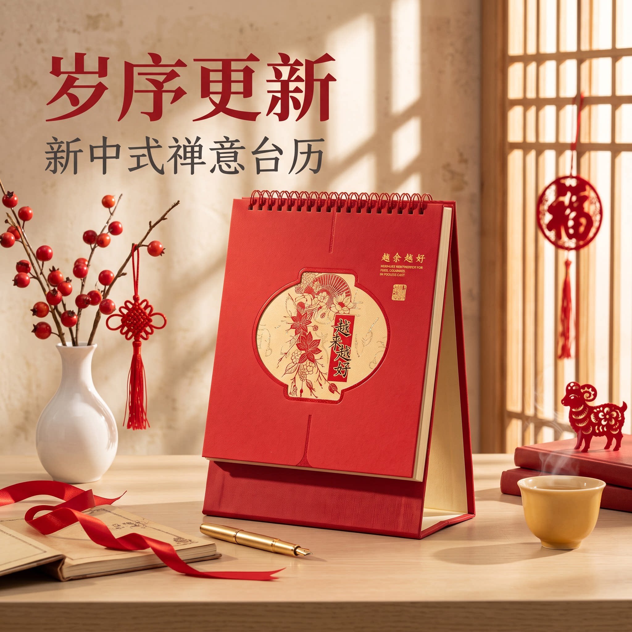 2027年台历创意纸质立体日历个性工艺摆件摆台办公桌书房客厅装饰新年礼物公司企业商务定制定做原创简约复古