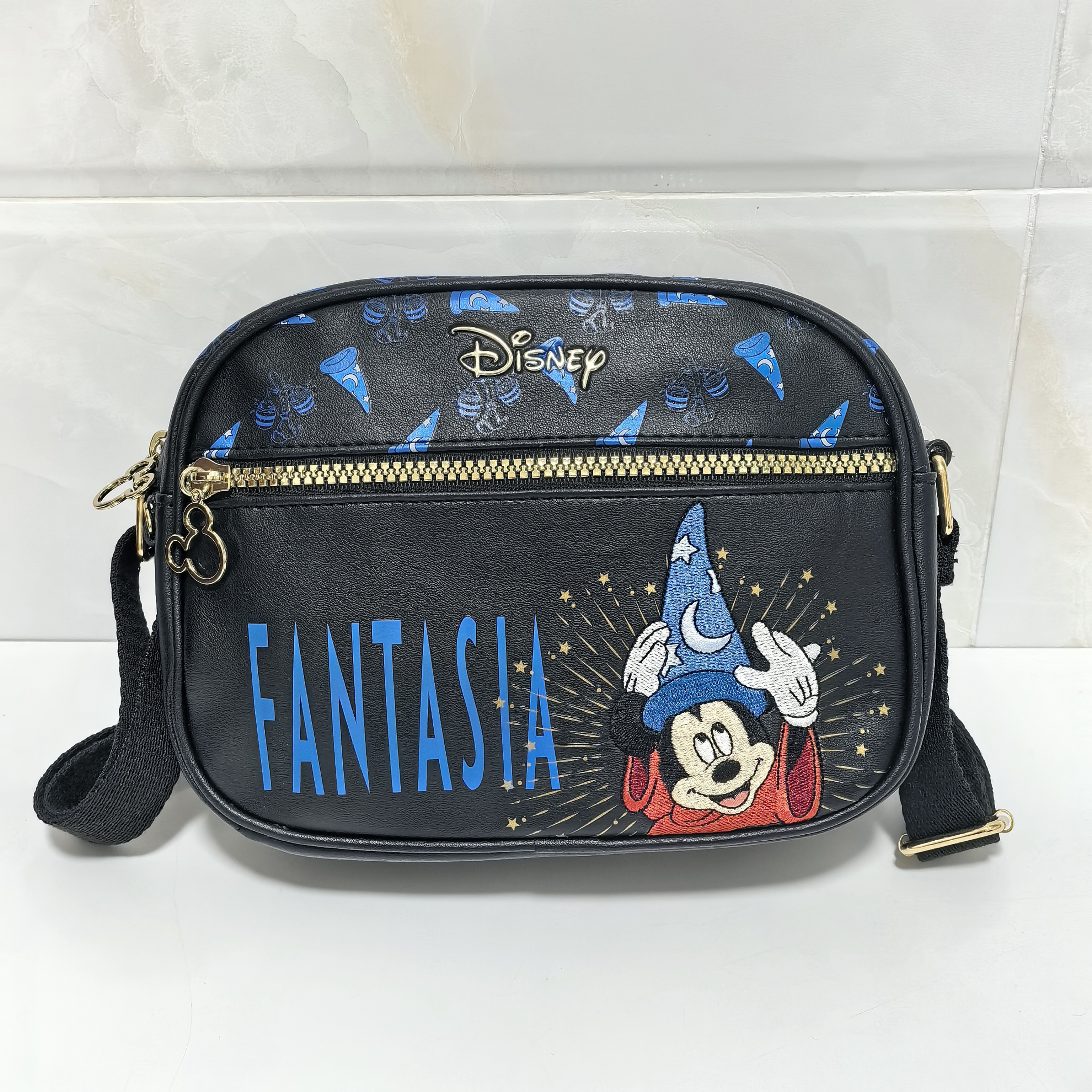 外贸出口英国 可爱卡通米奇刺绣 斜挎单肩包 收纳包