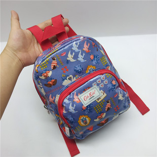 纯原外贸出口英国新款 防水油布可爱英伦风复古迷你儿童双肩包背包