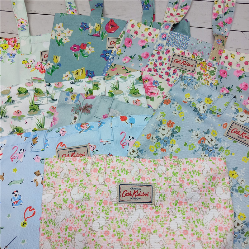 外贸新款女包帆布厚实小碎花青蛙