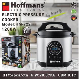 Hoffmans电压锅722 Electric Pressure Cooker 6L 4pcs/ctn 0.17