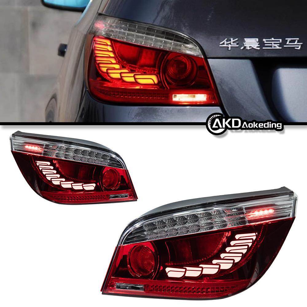 专用03-10款宝马E60改装造型LED龙鳞尾灯523i525i530i动态配件
