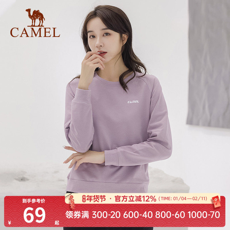 骆驼套头圆领卫衣女新款薄款情侣宽松休闲女装薄款运动服长袖上衣