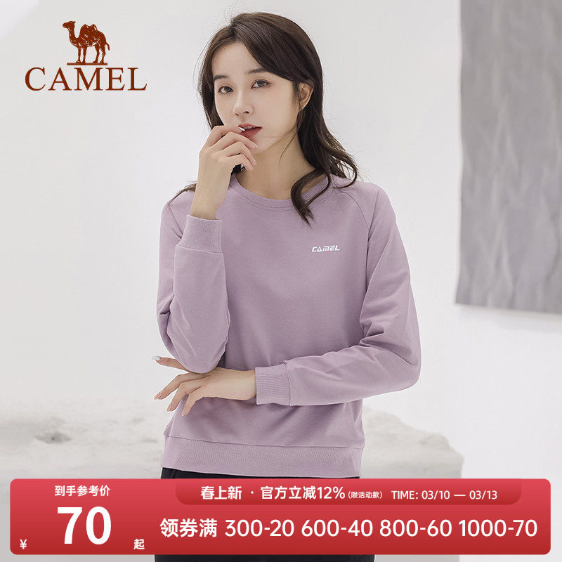 骆驼套头圆领卫衣女新款薄款情侣宽松休闲女装薄款运动服长袖上衣