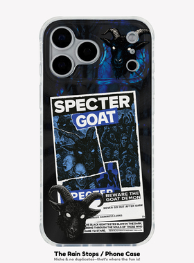雨停了〈山羊鬼〉恶魔阴森镭射IMD双层小众个性恐怖新款17promax手机壳iphone1615pro14不撞款防摔保护软壳