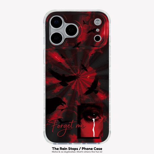 〈Forget me〉遗忘我血色黄昏小众镭射IMD双层个性新款17promax手机壳iphone1615pro14不撞款防摔保护软壳套