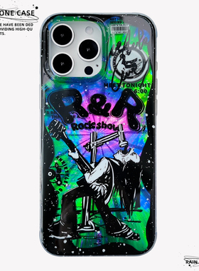 〈R&B〉摇滚歌手音乐欧美金属镭射IMD双层小众个性新款17promax手机壳iphone1615pro14不撞款防摔保护软壳套