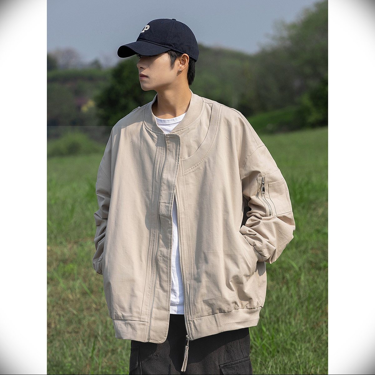春季美式街头小众棒球服外套情侣潮牌日系宽松高街飞行工装夹克男
