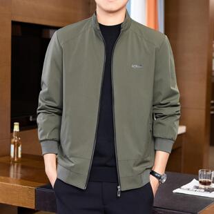 高端立领男士夹克外套男款春秋季2026新款薄款休闲早秋装中年爸爸