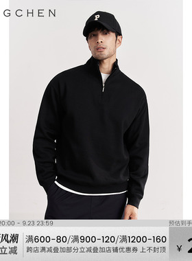 【微弹抗皱双面布】ZINGCHEN男士拉链半高领阔形卫衣 390克重磅