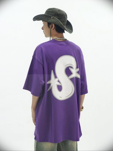 DHSS 国潮美式字母印花短袖男女夏季嘻哈高街潮牌宽松百搭半袖t恤