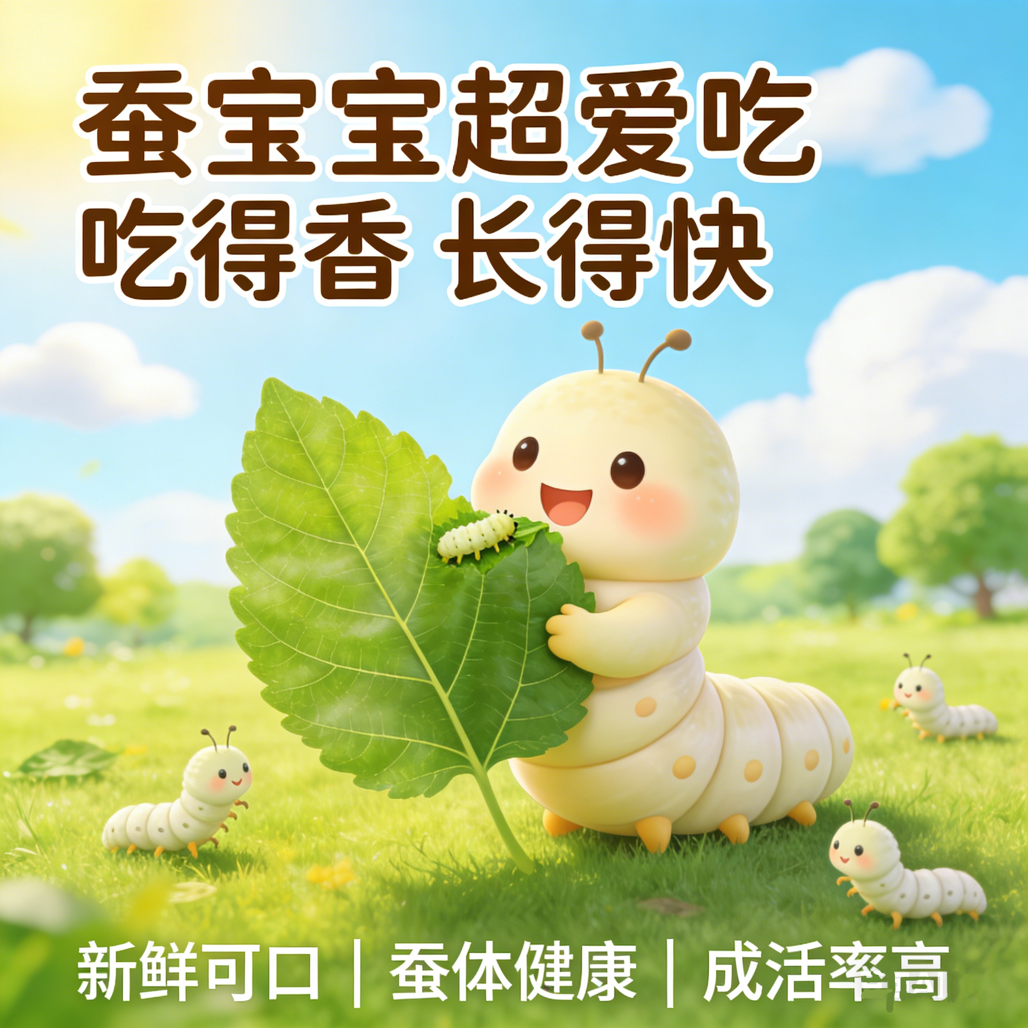 桑叶喂蚕新鲜桑树叶蚕卵蚕宝宝专用学生养蚕套装新鲜嫩500克包邮