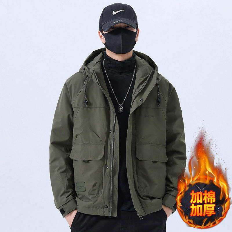 工厂直销秋冬季新款男士棉衣修身休闲立领青少年时尚二棉外套
