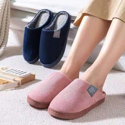 新款 冬季棉女情侣厚底保暖拖鞋男居家室内防滑毛毛月子鞋