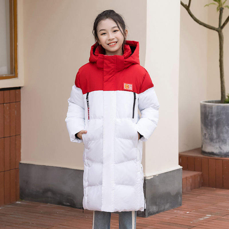 中国队冬季棉服男过膝长款体育生训练校服儿童艺考保暖大衣女