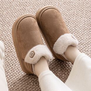 高帮月子鞋秋冬季加绒保暖包跟孕妇11月份12厚底防滑产后产妇拖鞋