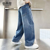 2026新款 宽松长裤 儿童裤 中大童直筒裤 加绒秋冬 子春秋款 男童牛仔裤