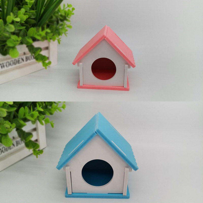 厂家批发 仓鼠窝 宠物用品玩具 仓鼠睡窝DIY彩色房子尖顶小屋小号