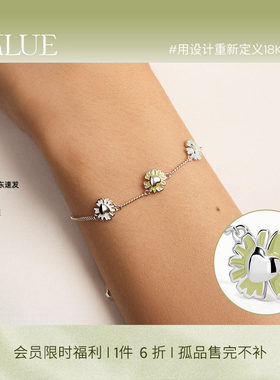KKLUES925银手链轻奢花朵手链