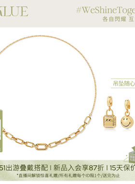 KKLUES925银镀金锆石链条项链女