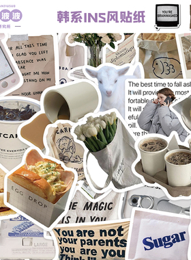 105张韩系ins风贴纸笔记本电脑手账本手机壳水杯装饰防水diy贴画