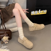 春秋厚底内增高全包勃肯鞋 0128n 秋一脚蹬博肯单鞋 女鞋 子2026新款