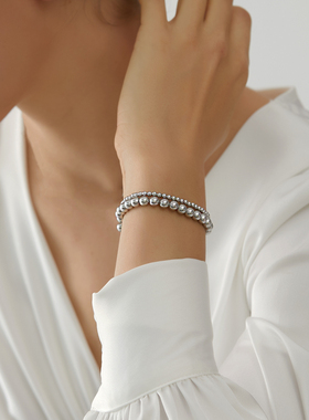 小立交真多麻616色人造珍珠手链